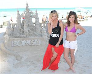 Lucy Hale and Ashley Benson photoshoot at the Bondo Bikini Shack on Miami Beach on March 24, 2012