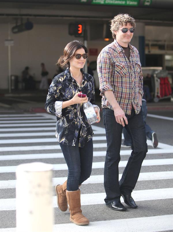 Lucy Hale arriving at LAX