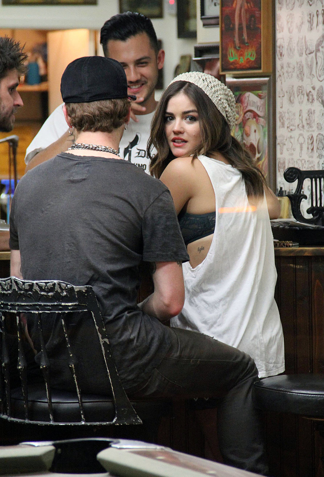 Lucy Hale - at Shamrock Tattoo - September 9th, 2012