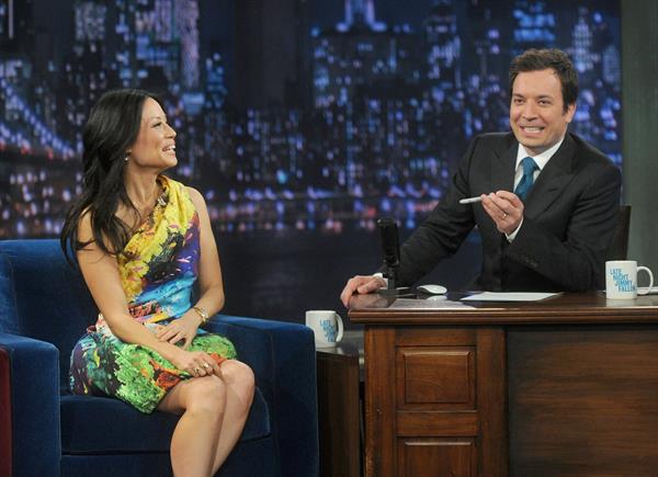 Lucy Liu Late Night with Jimmy Fallon in NYC 1/29/13 