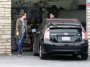 Mandy Moore - Stops at a star certified smog check station to pump up her tires in Los Feliz (02.02.2013) 