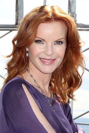 Marcia Cross Marcia Cross Lights The Empire State Building In Honor Of Plan International USA on October 10, 2012