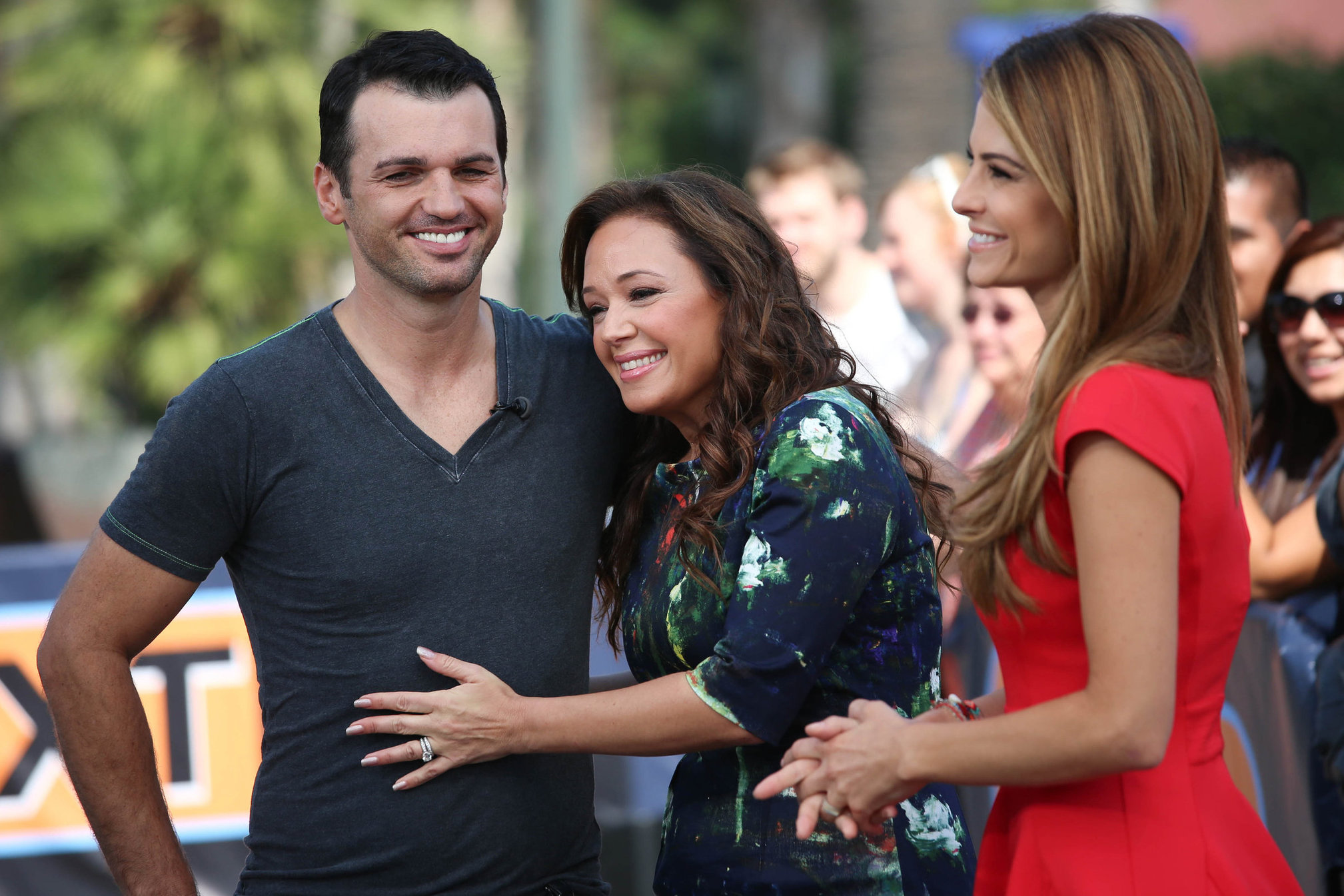 Maria Menounos on the set of Extra in LA on September 10, 2013