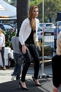 Maria Menounos on the set of Extra in LA 10/2/13 