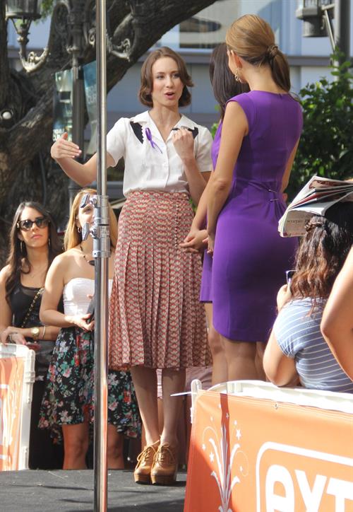 Maria Menounos on the set of Extra at The Grove in LA 10/19/12 