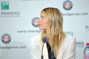 Maria Sharapova Speaks during a press conference at the Roland Garros May 24, 2013 