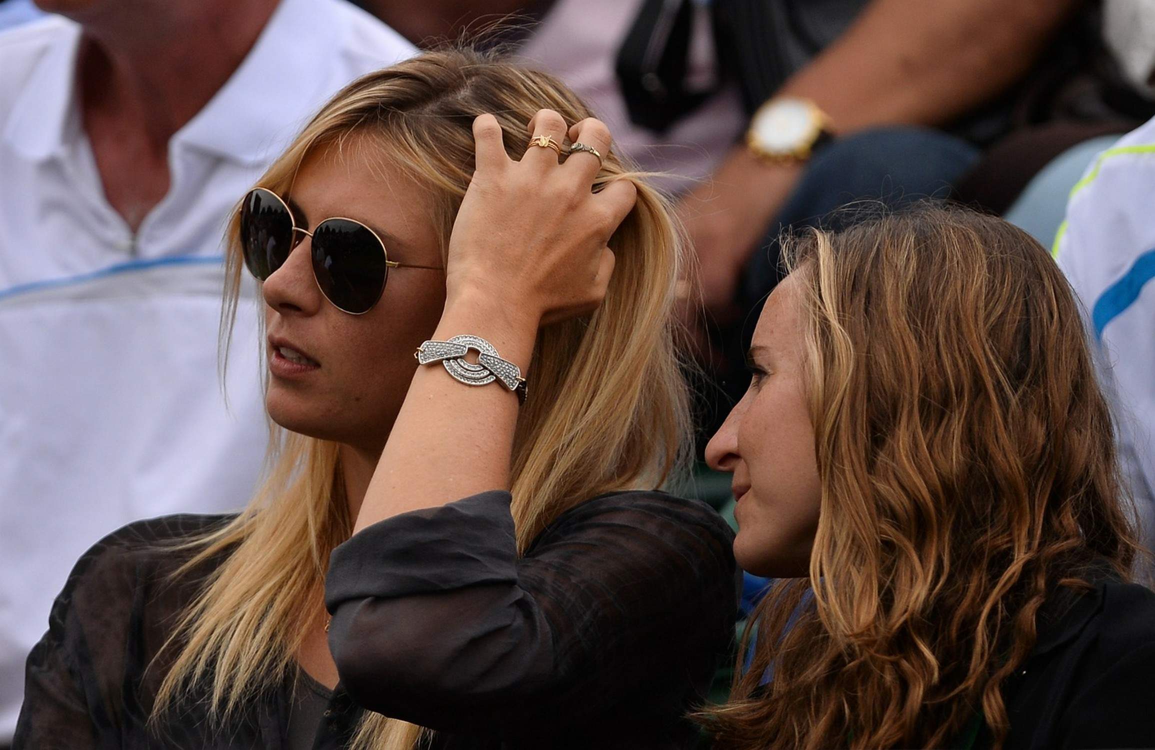 Maria Sharapova Watches her boyfriend Day 4 of the Wimbledon Tennis Championships June 27, 2013 