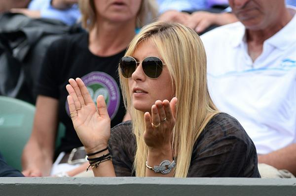 Maria Sharapova Watches her boyfriend Day 4 of the Wimbledon Tennis Championships June 27, 2013 