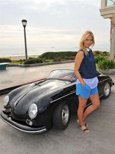Maria Sharapova Porsche photoshoot in Manhattan Beach, California on July 11, 2013 