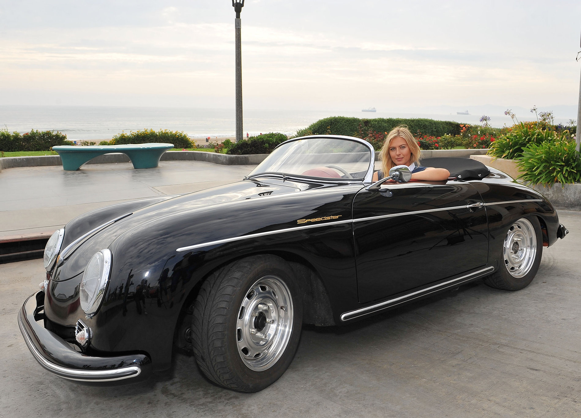 Maria Sharapova Porsche photoshoot in Manhattan Beach, California on July 11, 2013 