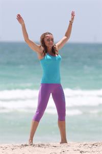 Michelle Heaton Filming a fitness show on Miami Beach, Florida (May 21, 2013) 