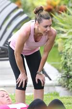 Michelle Heaton Filming a fitness show on Miami Beach, Florida (May 21, 2013) 