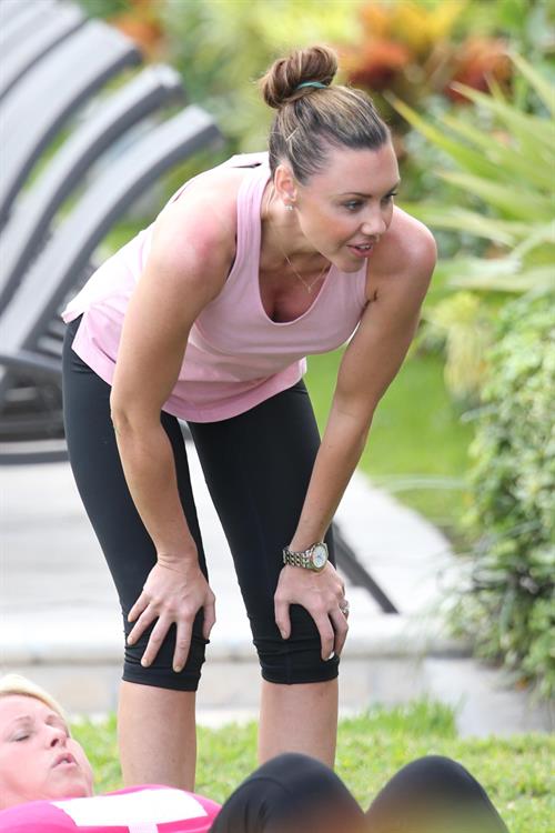 Michelle Heaton Filming a fitness show on Miami Beach, Florida (May 21, 2013) 