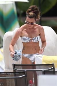 Michelle Heaton Filming a fitness show on Miami Beach, Florida (May 21, 2013) 