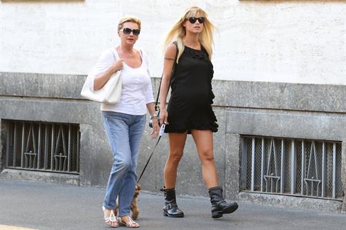 Michelle Hunziker at a Park in Milan August 29, 2013