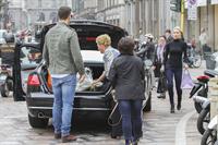 Michelle Hunziker leaving a restaurant in Italy October 10, 2012