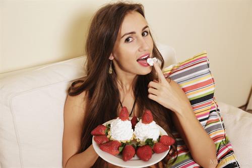 Sandy A in  Montata  for MetArt X - Sandy A spreads her legs and shows off her shaved pussy as she strokes her moist clit