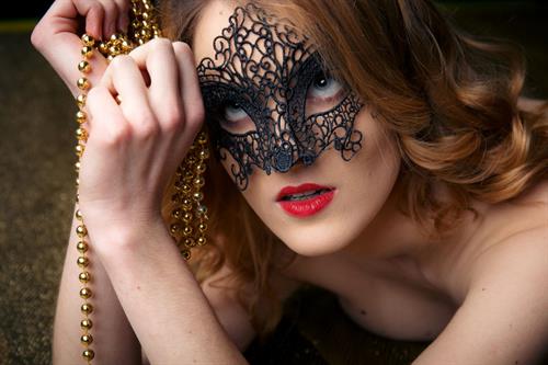 Amely in  Gold  for The Life Erotic - Amely flaunts her erect nipples as she plays with her meaty pussy.