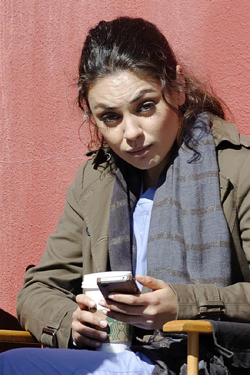 Mila Kunis on the set of The Angriest Man In Brooklyn in Hollywood (February 20, 2013) 