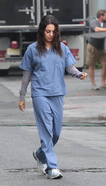 Mila Kunis on the set of ''The Angriest Man in Brooklyn'' October 4, 2012 