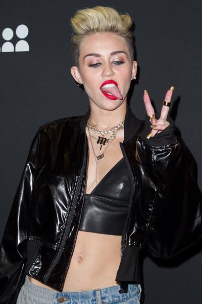 Miley Cyrus Attends the Myspace relaunch at The El Rey Theater in Los Angeles on June 12, 2013