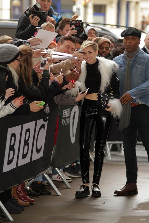 Miley Cyrus Pictures Miley Cyrus – BBC Radio 1 arrival in London 11/12/13