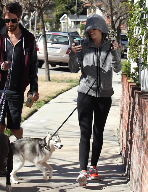 Miley Cyrus walking her dog in Studio City 1/28/13 
