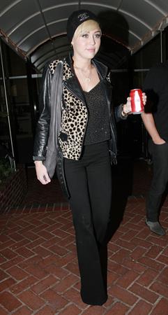 Miley Cyrus leaves recording studio in West Hollywood 10/10/12 