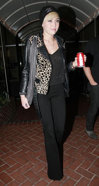 Miley Cyrus leaves recording studio in West Hollywood 10/10/12 