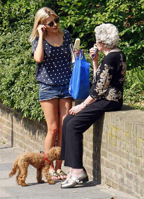 Mollie King London candids April 23, 2011 