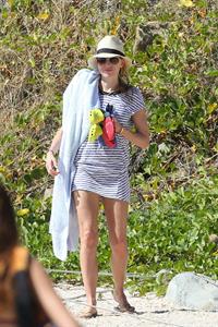 Naomi Watts wearing a swimsuit on the beach in St Barts 12/31/12 