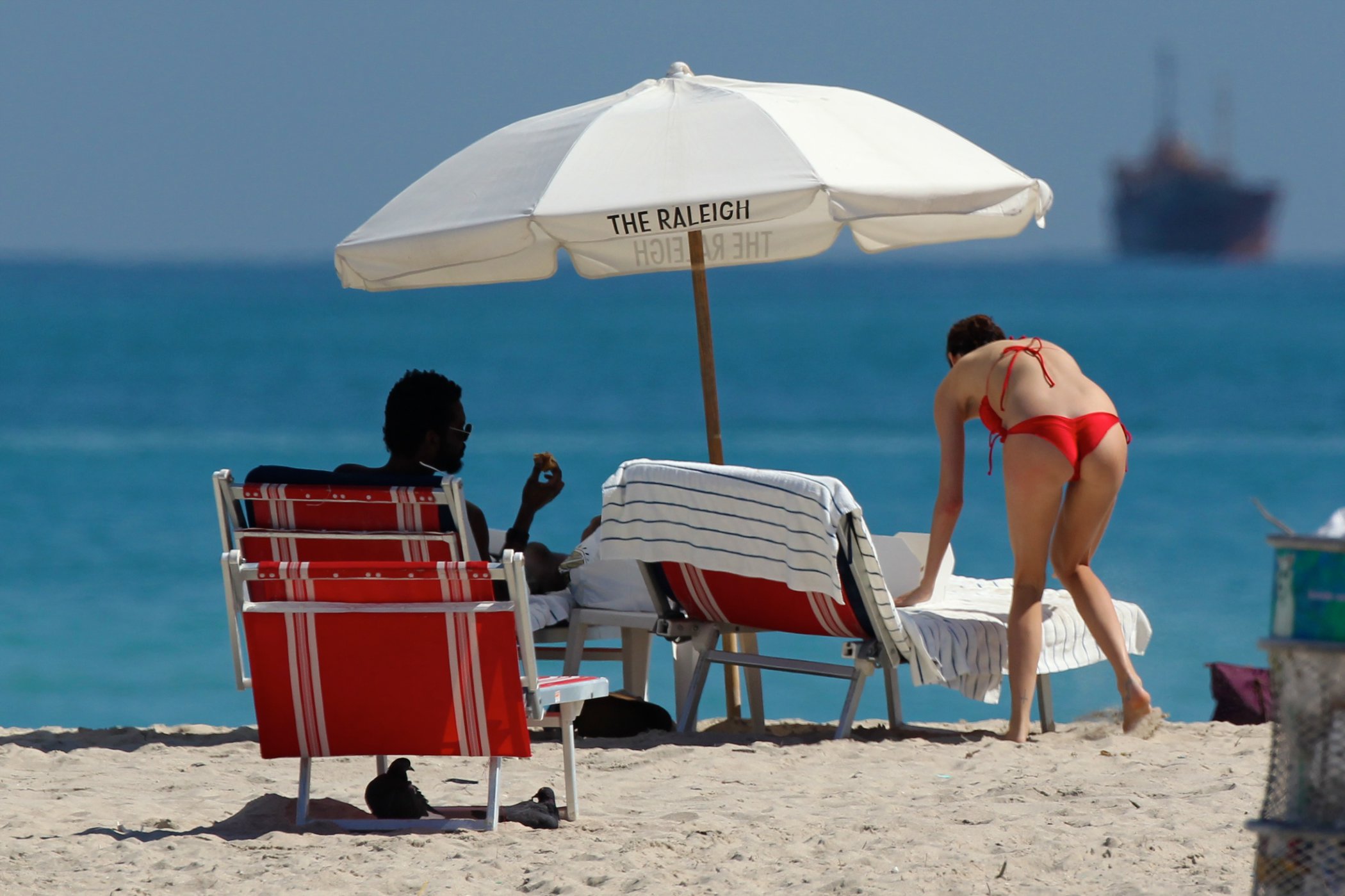 Nicole Trunfio bikini candids in Miami Beach 11/1/12