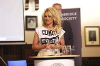 Pamela Anderson at the Cambridge Union, Britain March 5, 2013
