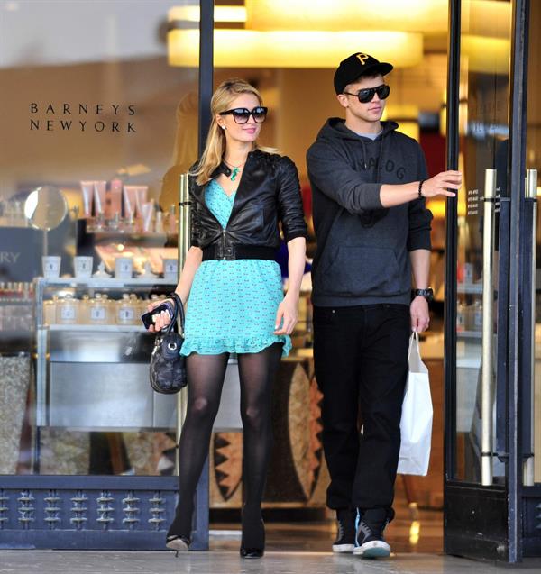 Paris Hilton and River Viiperi at Barneys doing some shopping in Beverly Hills