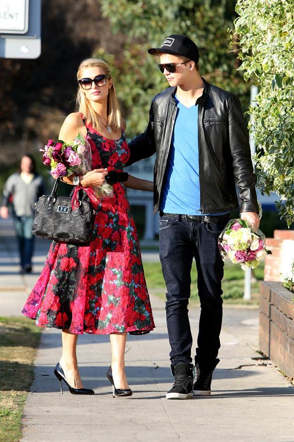 Paris Hilton and River Viiperi get in the mood for Valentine's Day with a romantic shopping trip in LA 2/11/13 