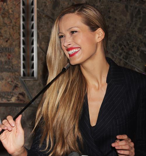 Petra Nemcova Empire State Building in NYC 10/16/12 