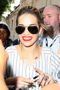 Rita Ora - leaving the BBC Maida Vale Studios in London 10 August 2012