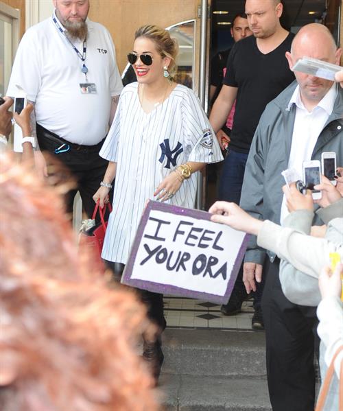 Rita Ora - leaving the BBC Maida Vale Studios in London 10 August 2012