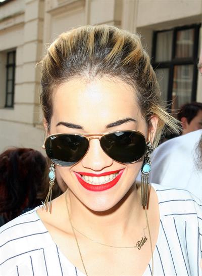 Rita Ora - leaving the BBC Maida Vale Studios in London 10 August 2012