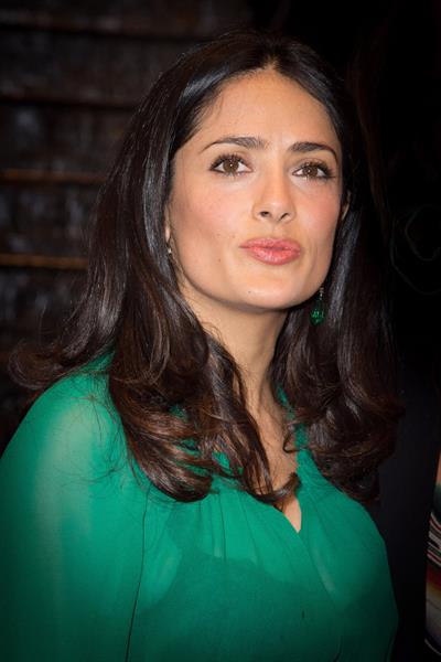 Salma Hayek Les P'tits Cracks Charity Dinner Pavillon des Champs Elysees in Paris April 25, 2013 