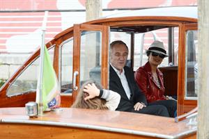 Salma Hayek - Touches down with her husband Francois-Henri Pinault at Marco Polo Airport in Venice (28.05.2013) 