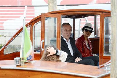 Salma Hayek - Touches down with her husband Francois-Henri Pinault at Marco Polo Airport in Venice (28.05.2013) 