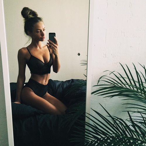 Alexandra  Sasha  Markina in lingerie taking a selfie