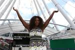 Serena Williams poses for a Photograph at the Wheel of Brisbane in South Bank December 31, 2012 