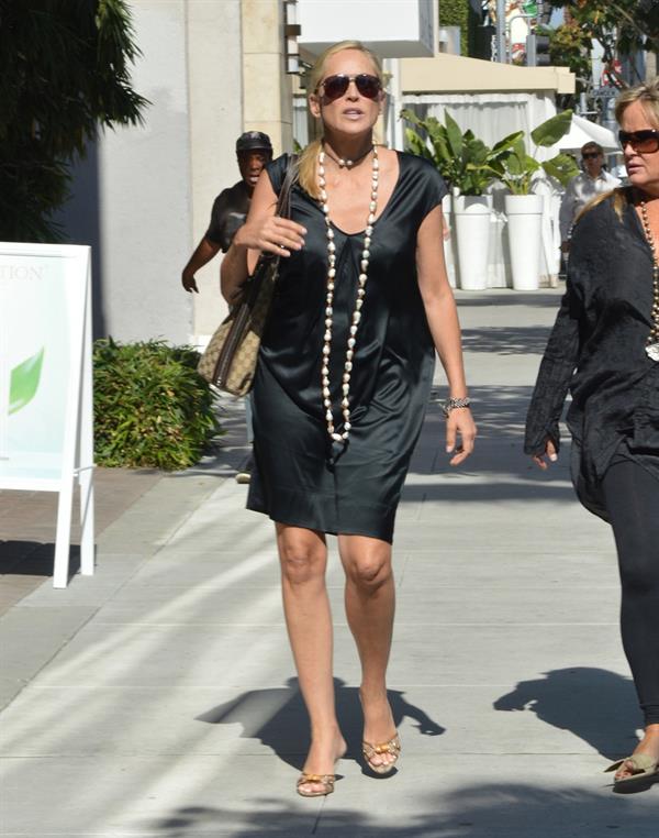 Sharon Stone leaves Villa Blanca restaurant in Beverly Hills October 2, 2012 