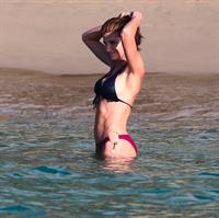 Stephanie Seymour bikini candids on the beach in St. Barts 12/31/12 