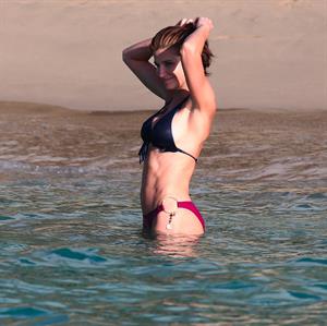 Stephanie Seymour bikini candids on the beach in St. Barts 12/31/12 