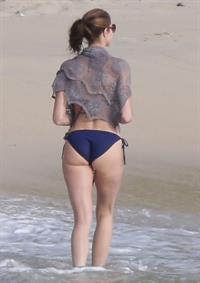 Stephanie Seymour bikini candids on the beach in St. Barts 12/22/12 