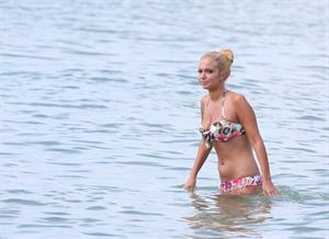 Tulisa Contostavlos in a bikini on the beach in Honolulu July 31, 2012