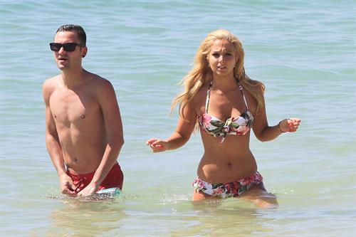 Tulisa Contostavlos in a bikini on the beach in Honolulu July 31, 2012
